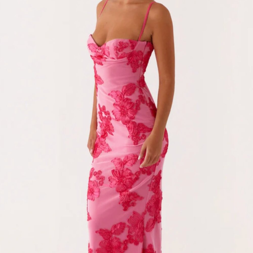 Peppermayo Hot Pink Floral Maxi Dress